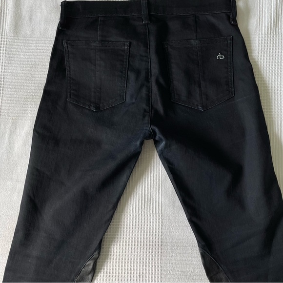Ray & Bone Straight/Skinny Jean w/Leather Trim - Picture 4 of 8
